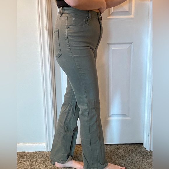 Green Flare Wideleg Jeans - Picture 2 of 2